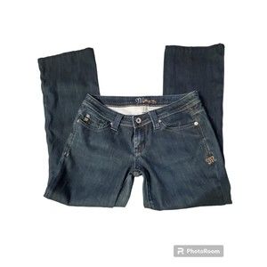 MISS ME MONTREAL plain jeans Low Rise stitched Riveted sz 28